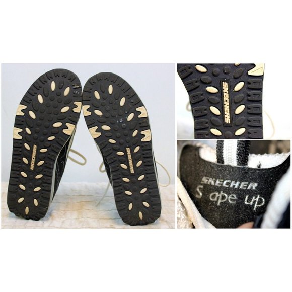 Sketchers Shape up Sneakers Shoes Women Sz 9 Black/White Comfort Fitness - Picture 10 of 11